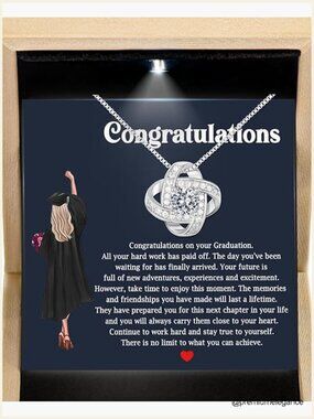 2026 Grad Gift Necklace – Pendant Necklace for Women with Message Card